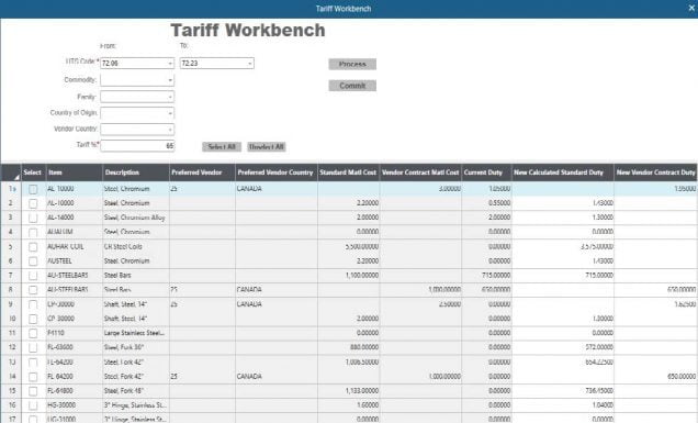 Tariff Workbench